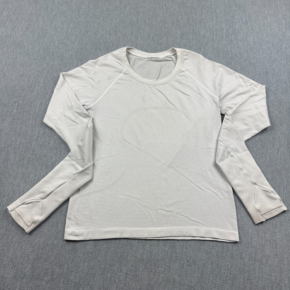 Lululemon Shirt Womens 6 Beige Swiftly Tech Long Sleeve Athletic Gym Yoga Active